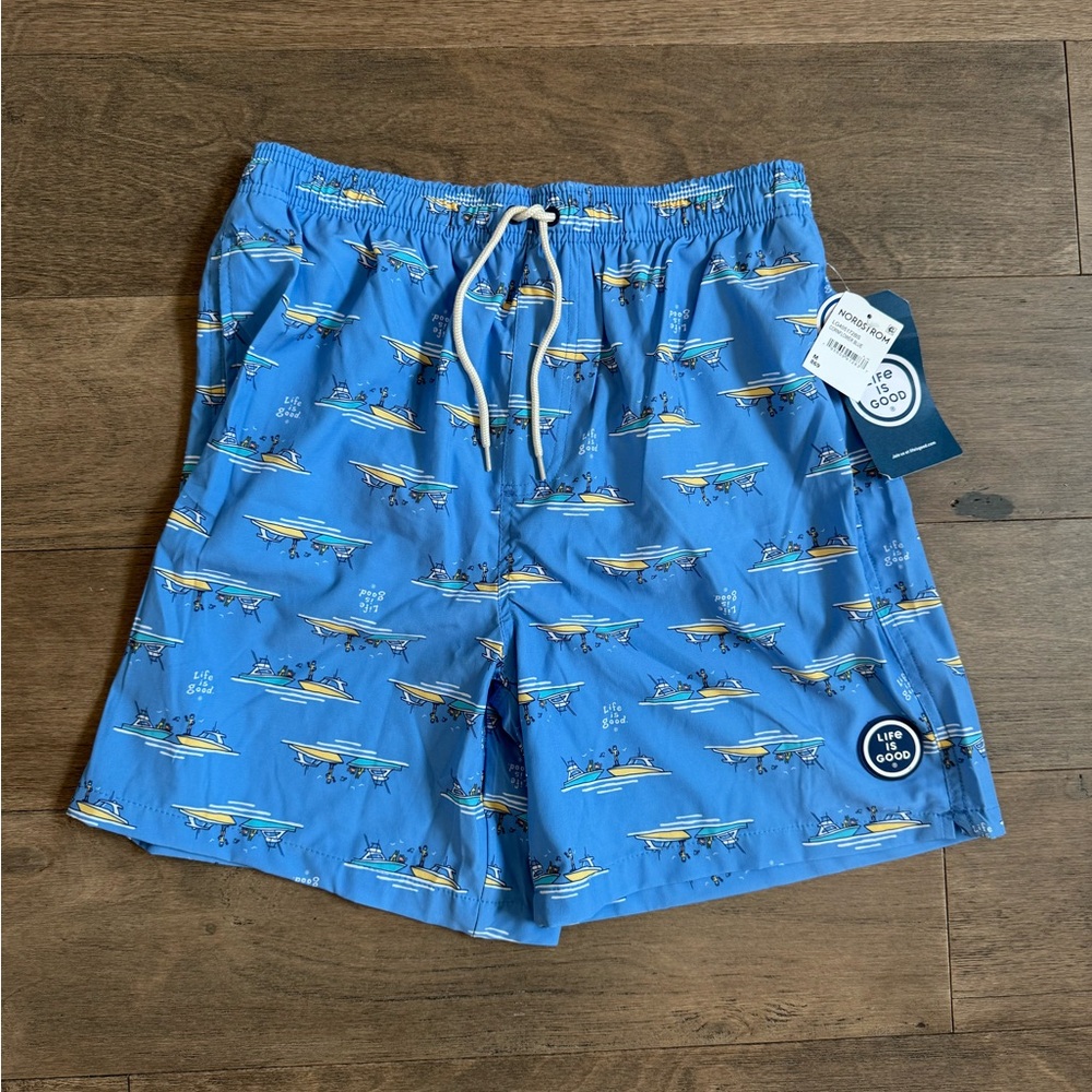 Life is Good Men's Blue Swim Shorts
